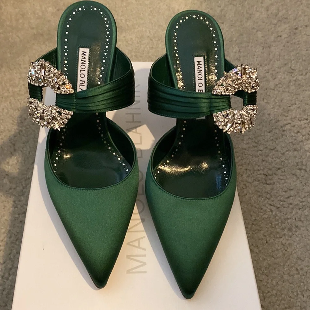 Manolo Blahnik green maidugura mule-BNIB!! - Picture 2 of 7